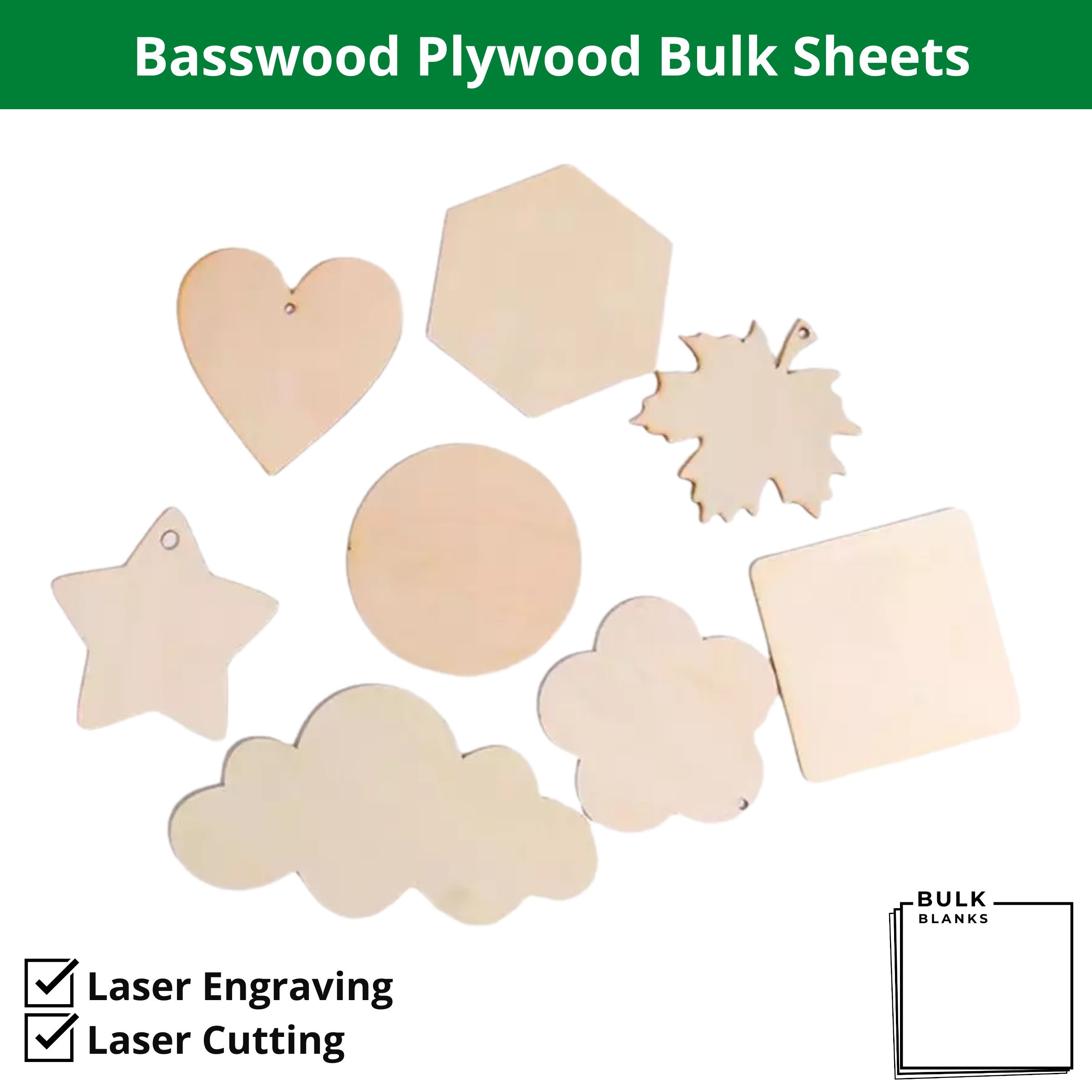 Bulk Blanks- Basswood Plywood 3mm Sheets 200x300 for Laser Engraving and Cutting 10 Pcs - Image 3