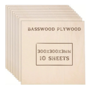 Basswood Plywood Sheets 300x300x3mm 10pcs