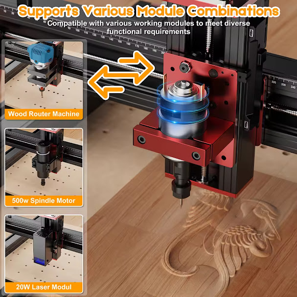 TTC 450 Pro CNC 4.3 inch Touch Screen CNC Router Machine 460x460x80mm - Image 2