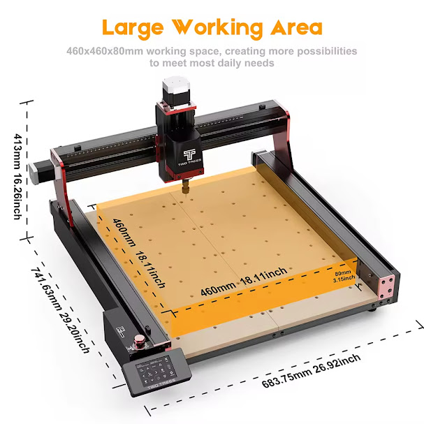 TTC 450 Pro CNC 4.3 inch Touch Screen CNC Router Machine 460x460x80mm - Image 3
