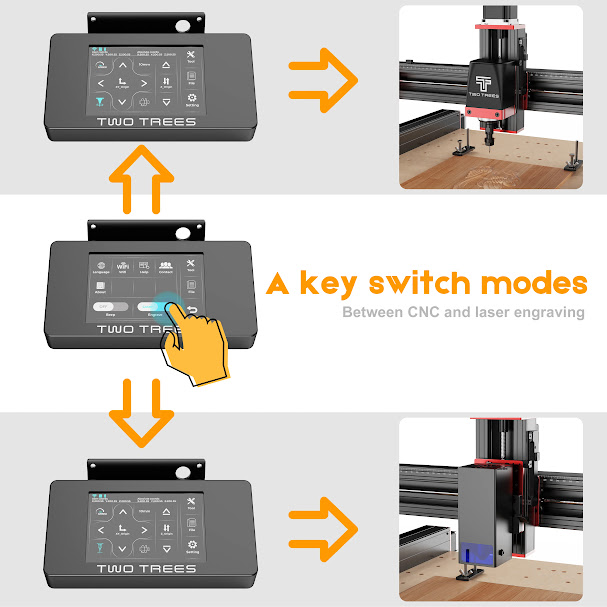 TTC 450 Pro CNC 4.3 inch Touch Screen CNC Router Machine 460x460x80mm - Image 6