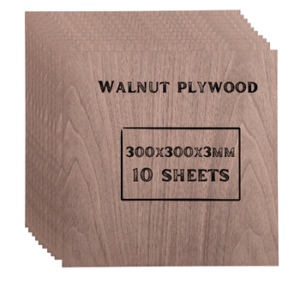 Walnut Plywood Sheets 300x300x3mm 10pcs